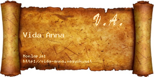 Vida Anna névjegykártya